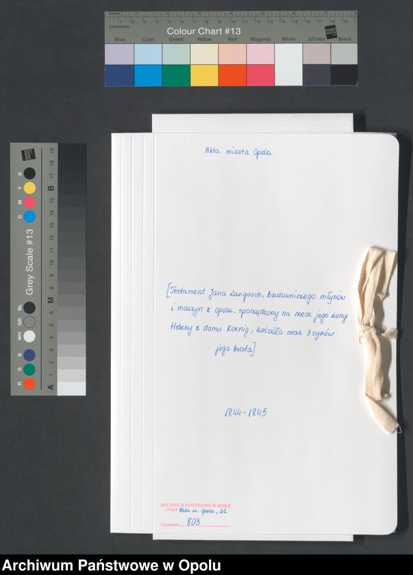 Obraz 2 z jednostki "[Testament Jana Langosch, budowniczego młynów i maszyn z Opola, sporządzony na rzecz jego żony Heleny z domu Koenig, kościoła oraz 3 synów jego brata]"