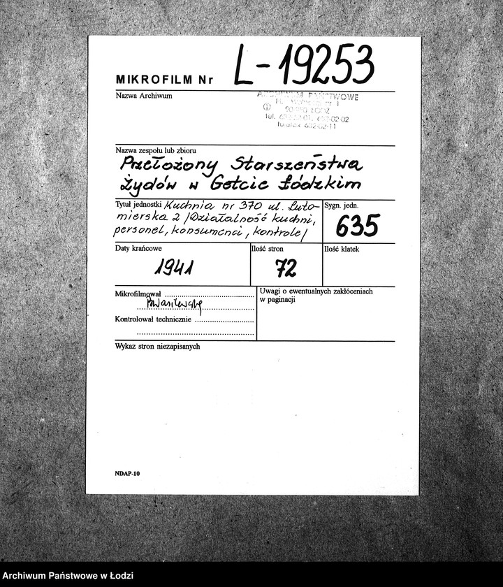 Obraz 2 z jednostki "[Kuchnia nr 370, ul. Lutomierska 2. Działalność kuchni, personel, konsumenci, kontrole]"