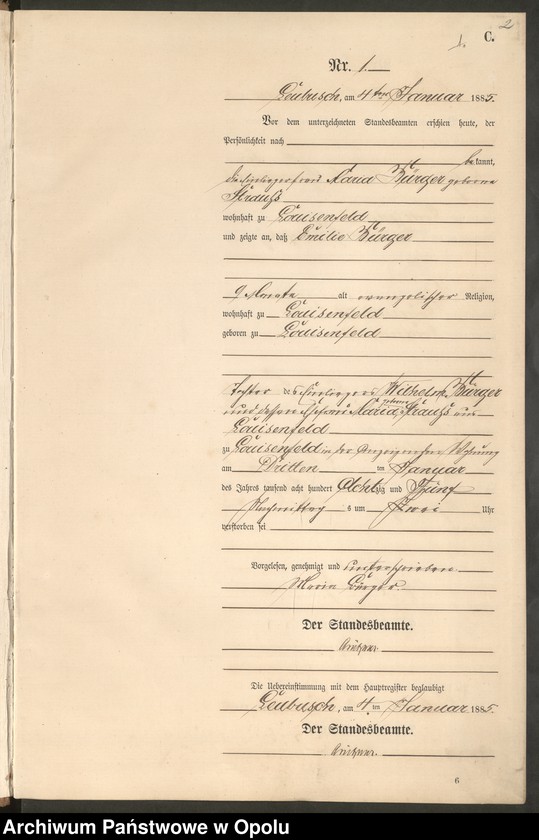 image.from.unit.number "Sterbe-Neben-Register Standes-Amt Leubusch 1885"