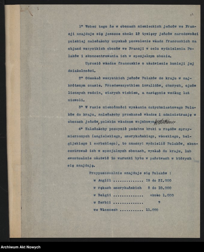 image.from.unit.number "Sprawy repatriacji Polaków, opieki nad Polakami - jeńcami, więźniami i internowanymi zagranicę, m.in. odpis listu W. Grabskiego do G. Clemenceau"