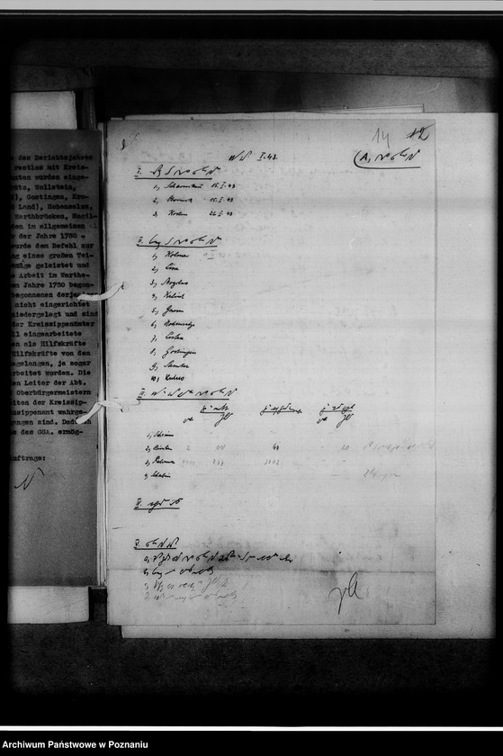 Obraz 18 z jednostki "[Sprawozdanie z podróży służbowej pracowników Gausippenamt w Poznaniu dotyczące zajętych ksiąg kościelnych, archiwów kościelnych oraz działalności powiatowych urzędów do spraw genealogicznych i Urzędu do Spraw Genealogicznych w Poznaniu]"