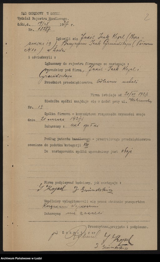 Obraz 4 z jednostki "Jakób Icek Kopel i Grundsztajn- odlewnia metali"