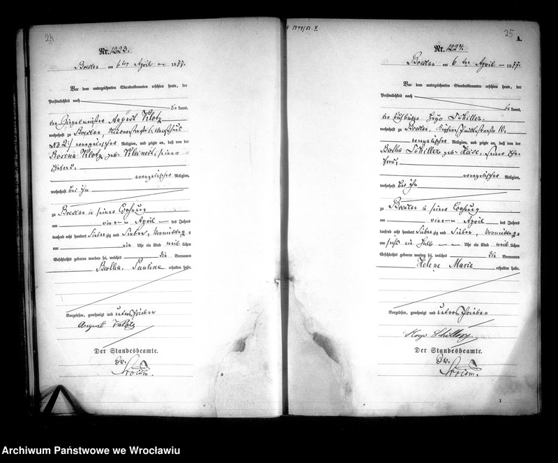 image.from.unit.number "Geburts-Haupt-Register Breslau I 1877 Band 3"