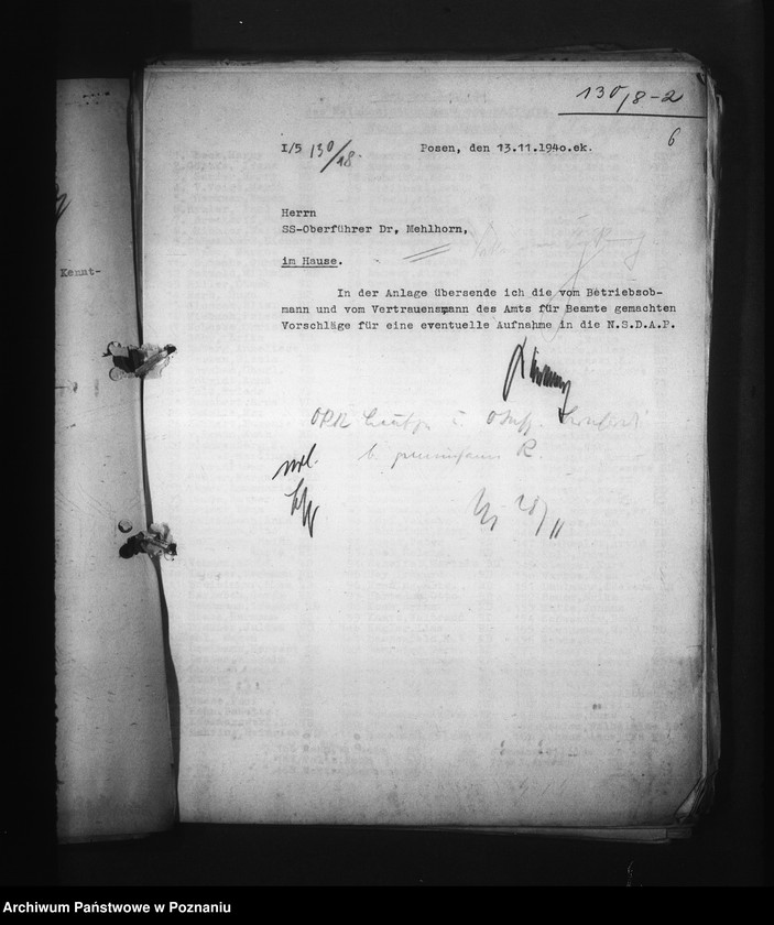 Obraz 10 z jednostki "Überprüfung und Erfassung der Angestelten. Polnische Angestellten des Reichsarchivs und im Referat der Statistik"