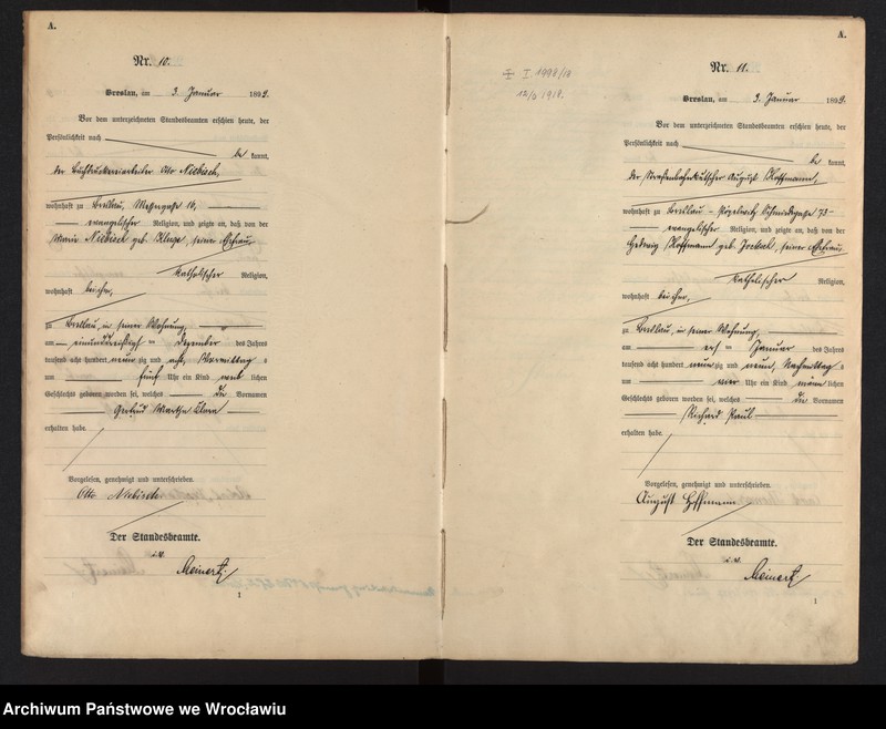 image.from.unit.number "Geburts-Haupt-Register Breslau I 1899 Band 1"