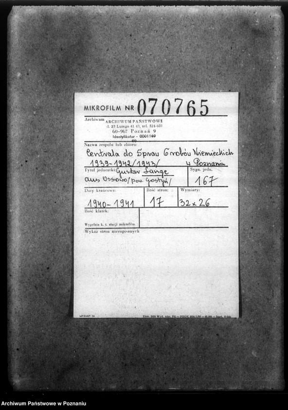 Obraz 2 z jednostki "Gustaw Lange aus Ossowo (powiat Gostyń)"