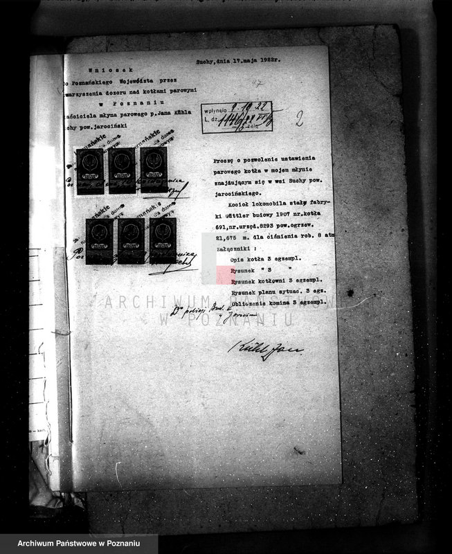 Obraz 6 z jednostki "Młyn p. Kiehla z Suchej pow. jarociński nr fabr 6901, nr woj. 51"