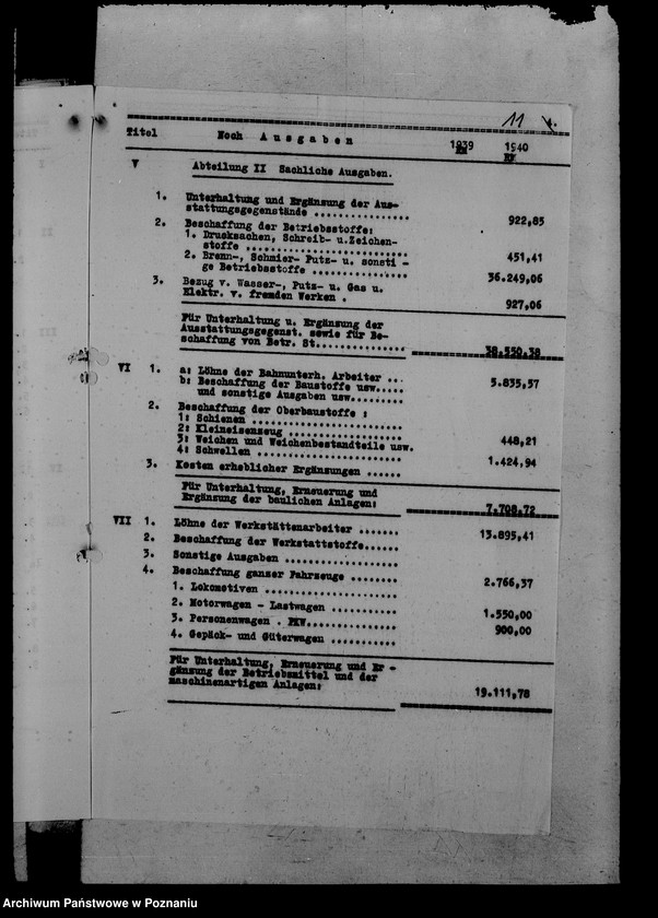 Obraz 15 z jednostki "Kleinbahnen - bilanse i sprawozdania"