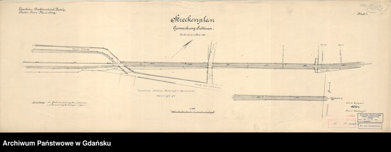 image.from.unit.number "Eisenbahn Direktionsbezirk Danzig. Strecke: Thorn - Marienburg. Streckenplan. Gemarkung Sedlinen. Zustand vom Juli 1908. Blatt 3"