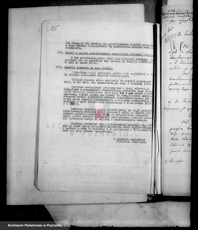 Obraz 20 z jednostki "Akta dodatkowe dotyczące majątku państwowego Grabionna powiatu wyrzyskiego /m.in. sprawy dzierżawy majątku/"