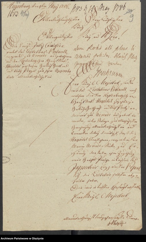 image.from.unit.number "Die Vermiethung des dem Rastenburschen Amts Hospital zugehörigen Bleickplatzes auch des Geköch=Gartens"