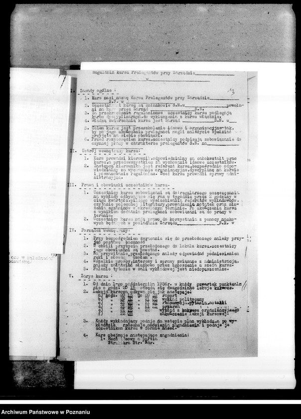 Obraz 17 z jednostki "Statut, instrukcje, regulaminy Stronnictwa Narodowego, okólniki i regulaminy Zarządu Grodzkiego oraz protokoły z zebrań kół - Zarys organizacji kierownictwa Koła Stronnictwa Narodowego sprawozdania z działalności"