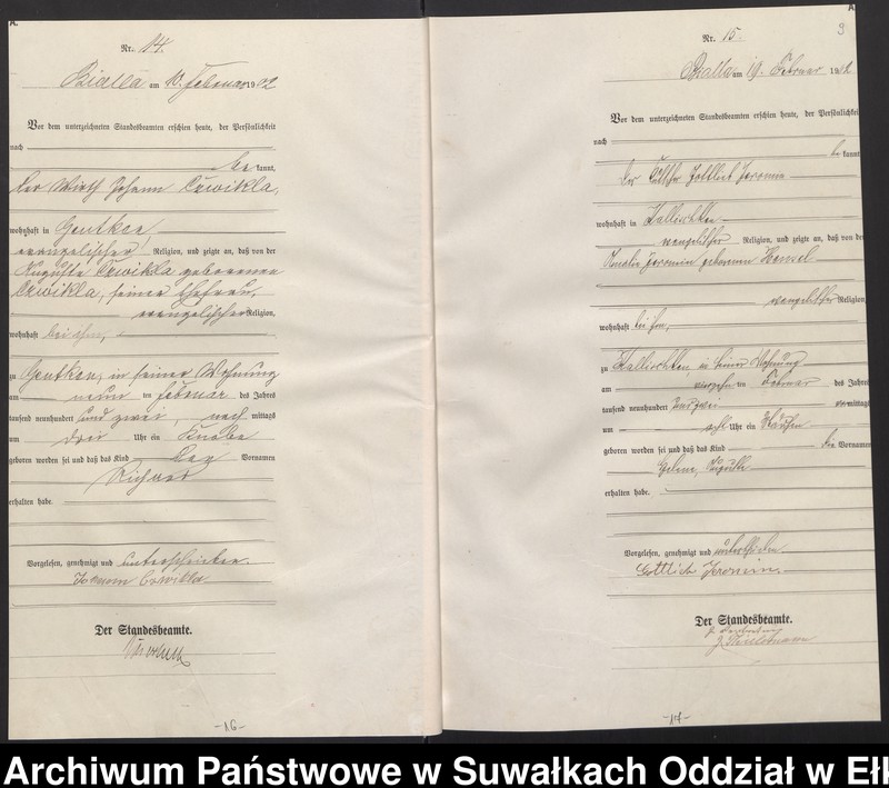 image.from.unit.number "Geburts-Haupt-Register des Königlichen Preussischen Standes-Amtes Bialla Kreis Johannisburg"
