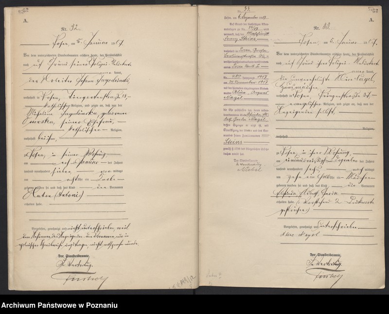 Obraz 19 z jednostki "Księga miejscowa urodzeń tom I [Rejestr główny urodzeń]"