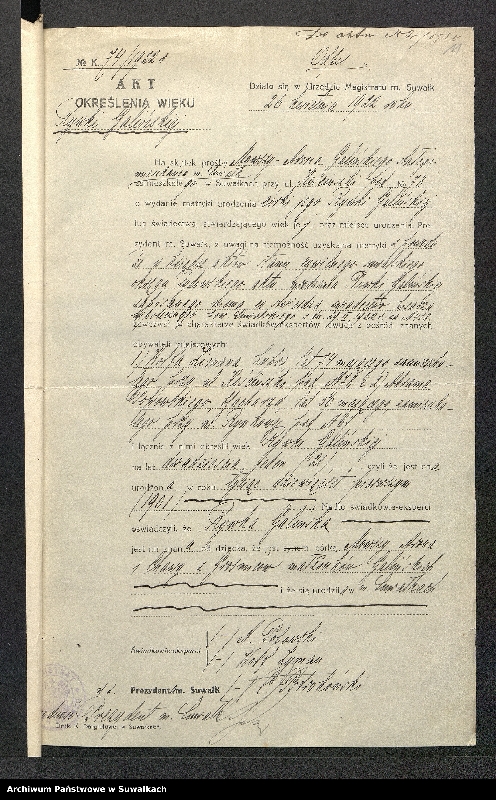 image.from.unit.number "Dowody do aktów ślubu Suwalskiego Okręgu Bożniczego 1928 rok"