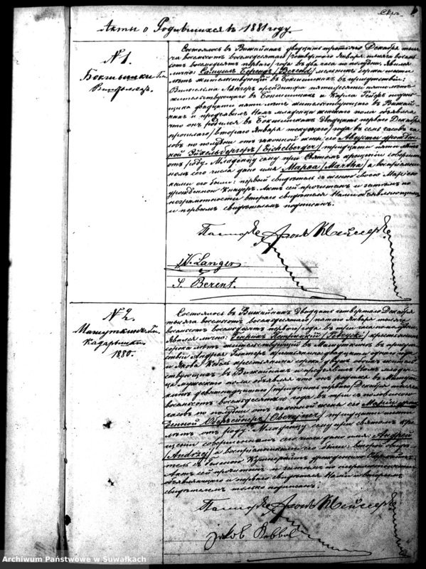 image.from.unit.number "Duplikat Aktov Graždanskogo Sostojanija Vižajnskogo Evangeličesko-Augsburgskogo Prichoda o Rodivšichsja, Brakosočetavšichsja i Umeršich v 1881 g"