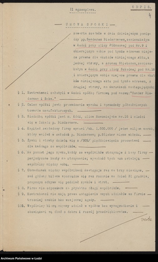 Obraz 6 z jednostki "Sender Biederman i S-ka- wyrób i sprzedaż towarów półwełnianych"