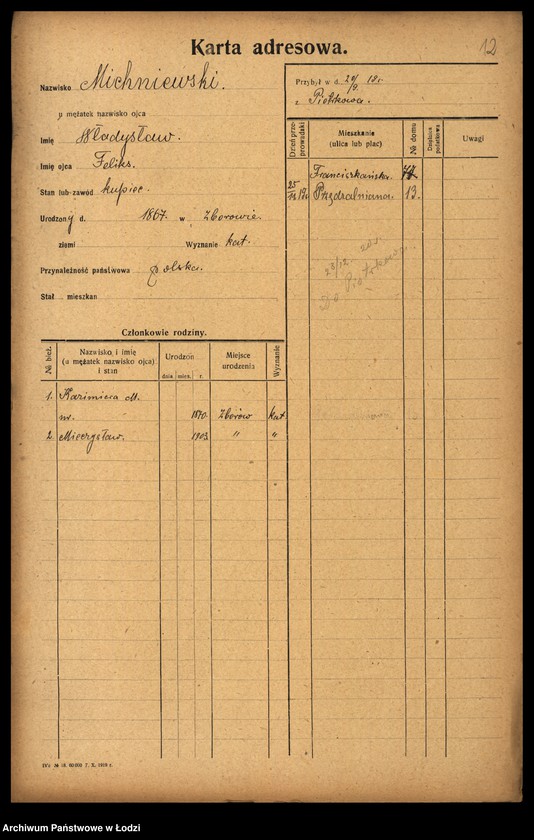 Obraz 14 z jednostki "[Spis ludności Łodzi] Michlicka - Mielczan"