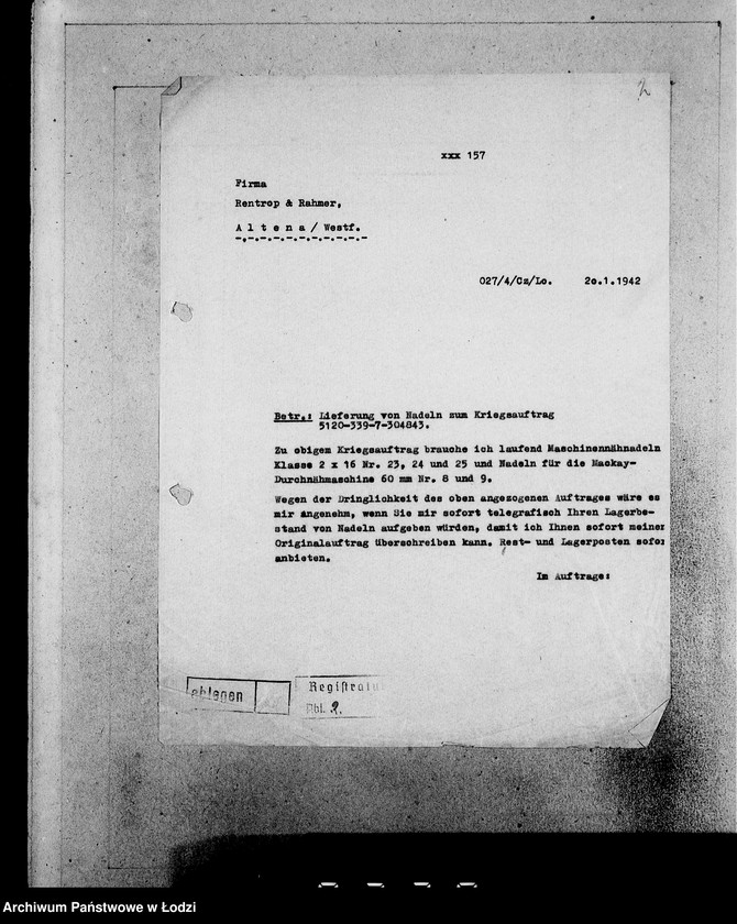 Obraz 6 z jednostki "[Korespondencja z urzędami, instytucjami i firmami] Lit.Rel-Ry."