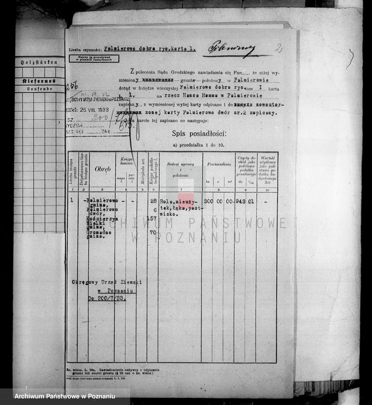 Obraz 6 z jednostki "Przewłaszczenie majątku Falmierowo powiatu wyrzyskiego"
