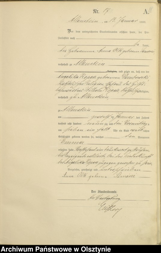 image.from.unit.number "Geburts-Haupt-Register Tom I,Nr 1 - 315"