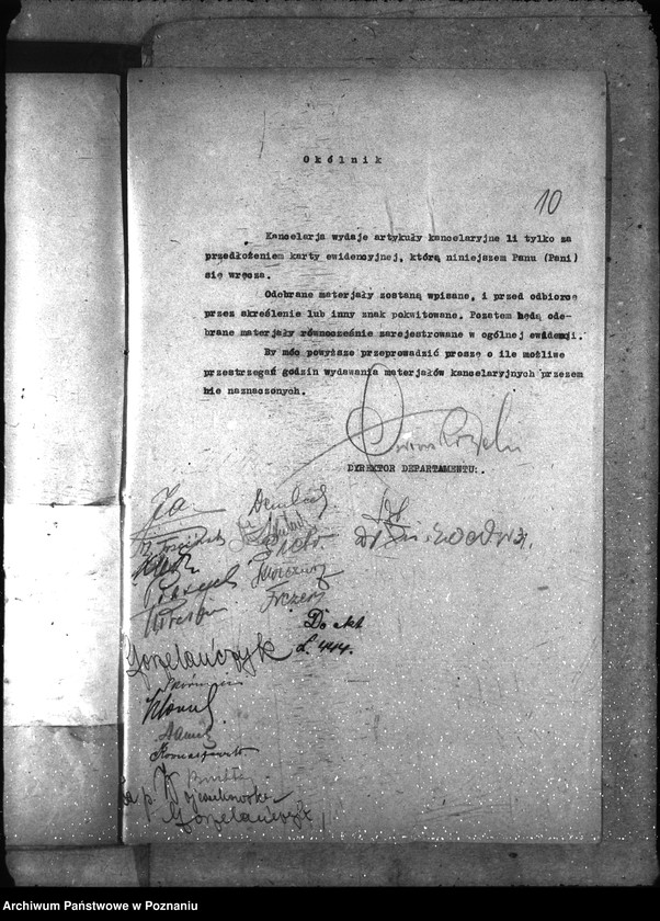 Obraz 14 z jednostki "Okólniki i rozporządzenia wewnętrzne dep."