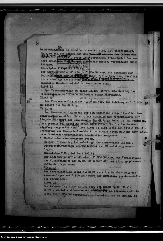 Obraz 9 z jednostki "Haushalt der Medizinalverwaltung - Haushaltsvoranschlag 1942"