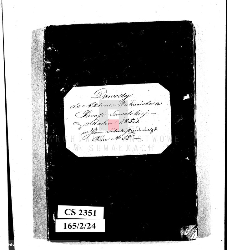 image.from.unit.number "Dowody do Aktów Małżeństwa Parafii Suwalskiej z Roku 1853."