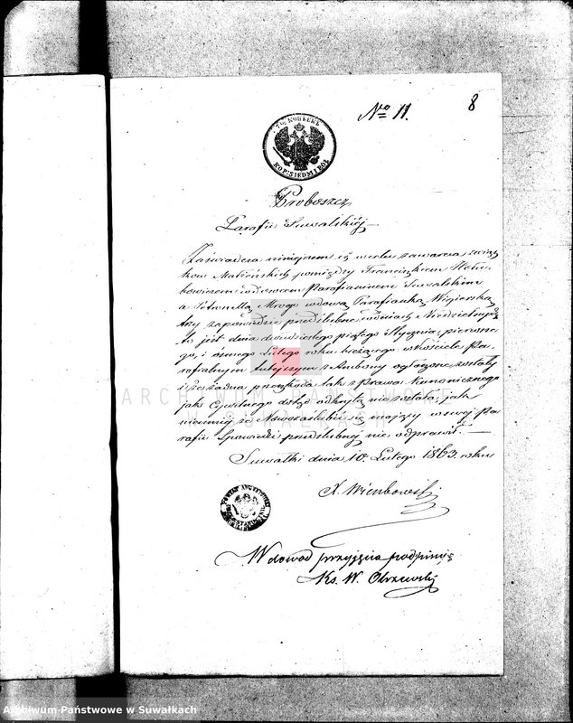 image.from.unit.number "Anneksa do Akt Zaślubionych Parafii Wigierskiej z roku 1863."
