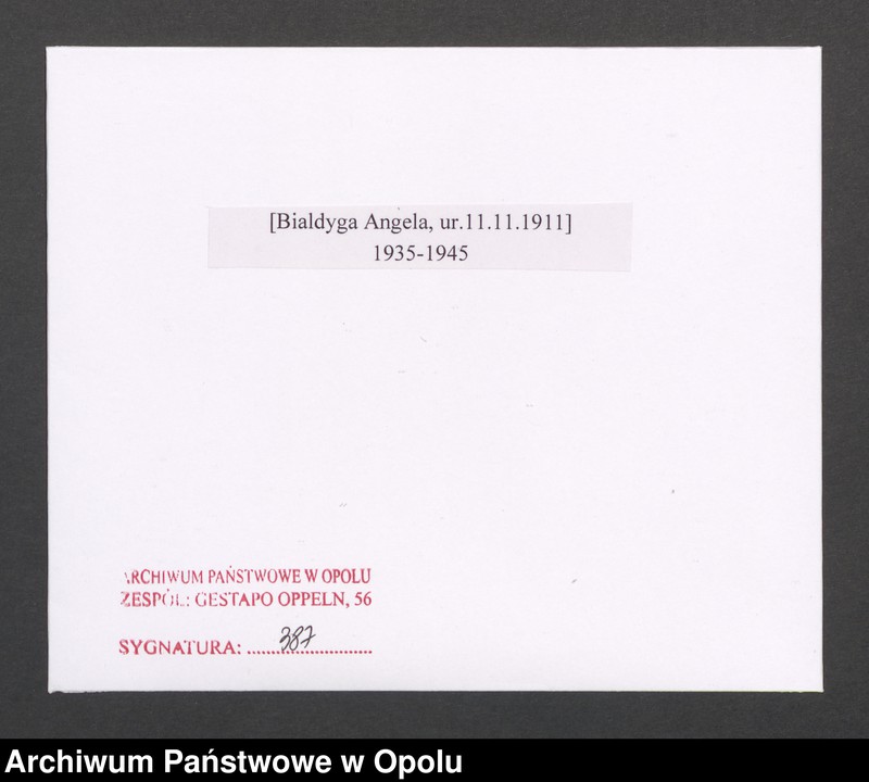 Obraz 2 z jednostki "[Bialdyga Angela, ur.11.11.1911]"