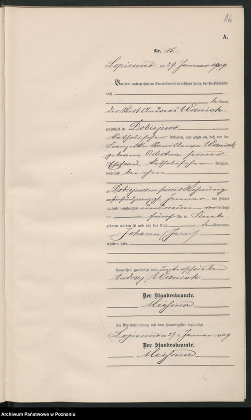 Obraz 19 z jednostki "Geburts-Nebenregister"