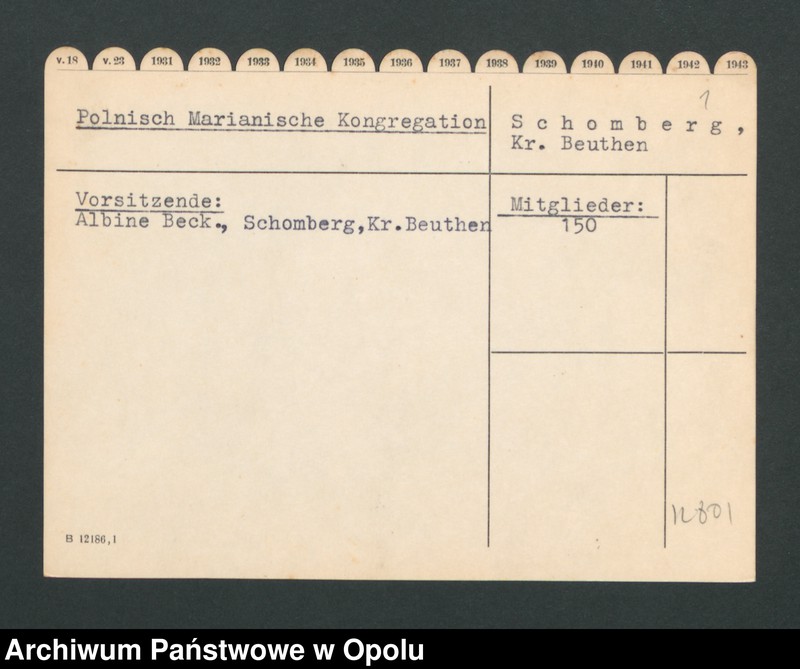 Obraz 3 z jednostki "Polnisch Marianische Kongregation - Schomberg Kr. Beuthen"