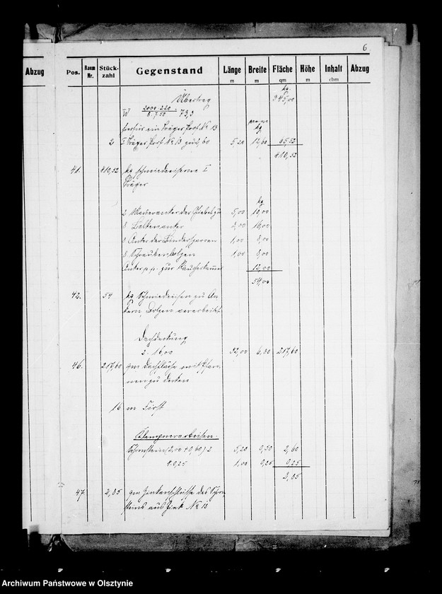 image.from.unit.number "Kosten- Anschlag zum Neubau eines Insthauses auf dem Pachtgute Serwillen, Kr. Rastenburg."