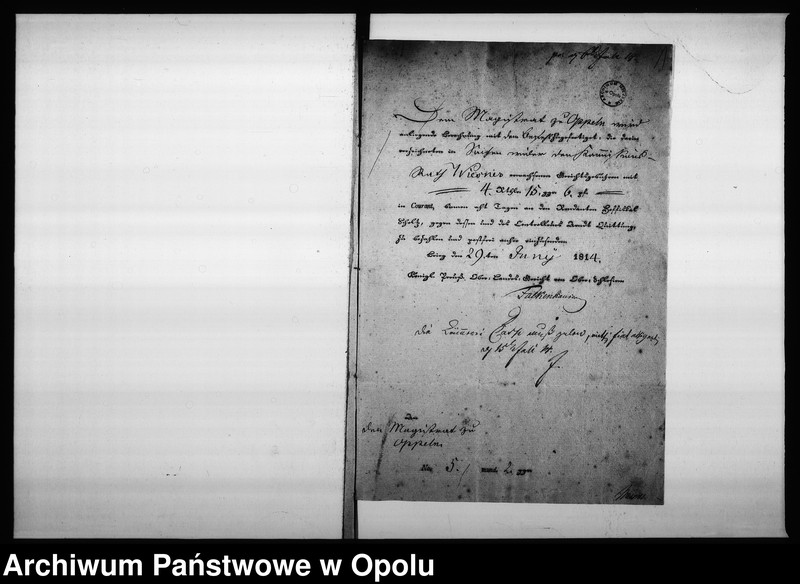 Obraz 5 z jednostki "Acta des Magistrats zu Oppeln betreffend die verweigerte Zahlung der Communal Beiträge des Cammer Commissions Raths Wiesner Vol: I"