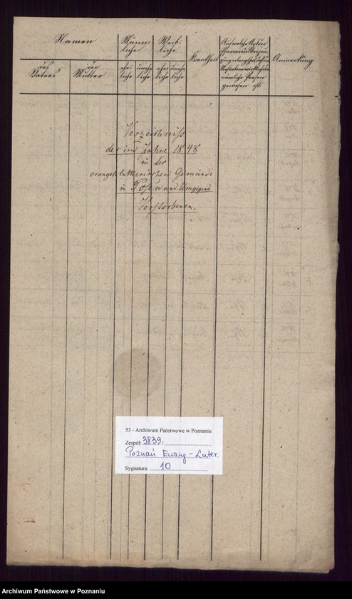 Obraz 2 z jednostki "Verzeichniss der Verstorbenen"