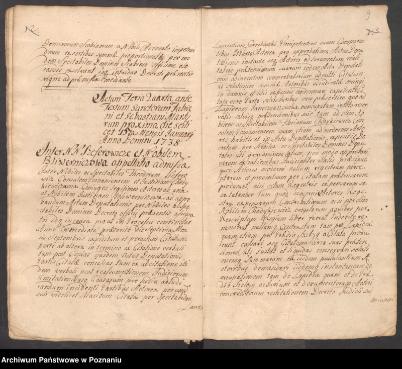 Obraz 11 z jednostki "Liber actorum officii consularis civitatis Posnaniae.  Protocollum anni 1738, tum 1739 et 1740."