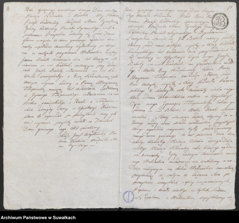 image.from.unit.number "Akta Małżeństwa Gminy Kaletnickiey z Roku 1808"