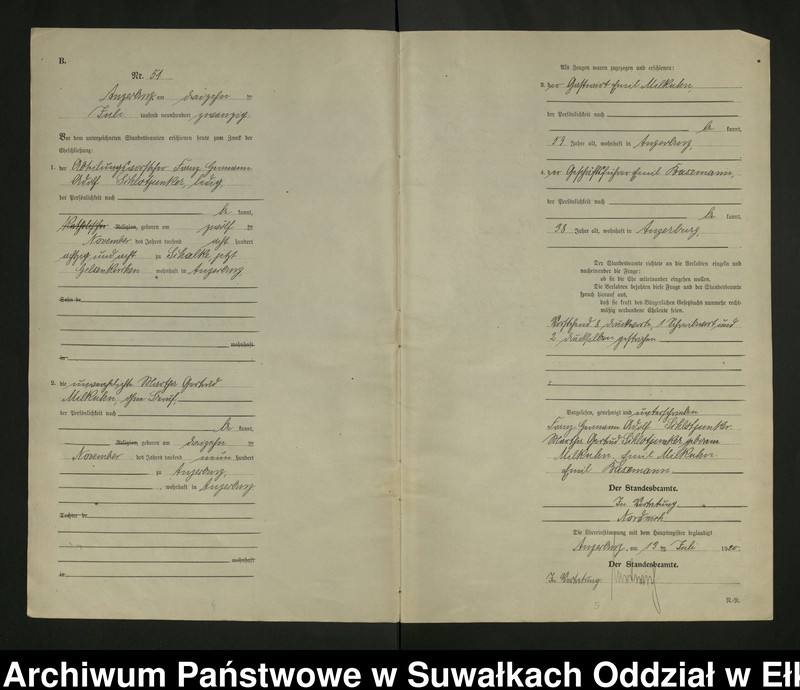 image.from.unit.number "[Heirats - Register (Neben - Register) Standesamt Angerburg einschl. der Bezirke, Gr. Strengeln, Prinowen und Kehlen Kreis Angerburg] No 50 bis 115"