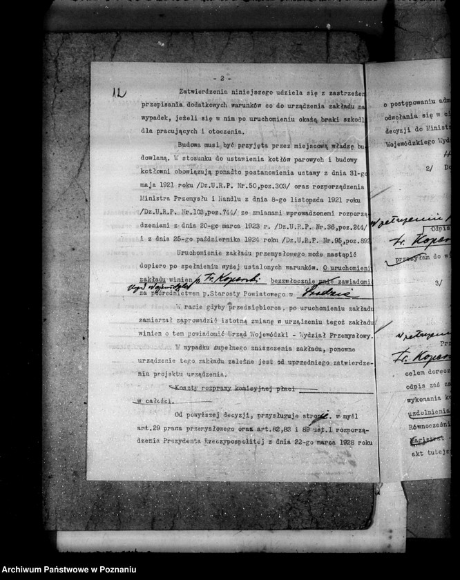 Obraz 18 z jednostki "Zatwierdzenie projektu zakładu przemysłowego /urządzenia kotłowni przy tartaku nr 489/ Fr. Koperskiego w Nekli powiat średzki/"