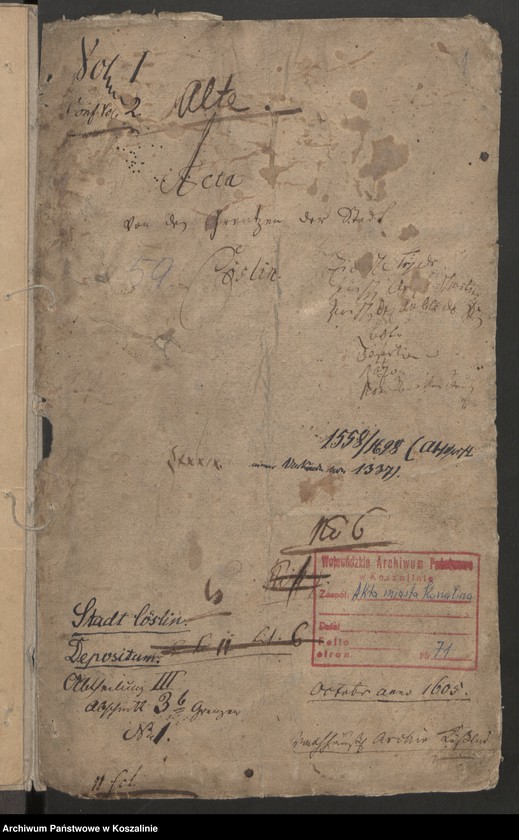 image.from.collection.number "Granice miasta Koszalina. Tom I: 1558-1689 [odpis dokumentu z 1337 roku]111"