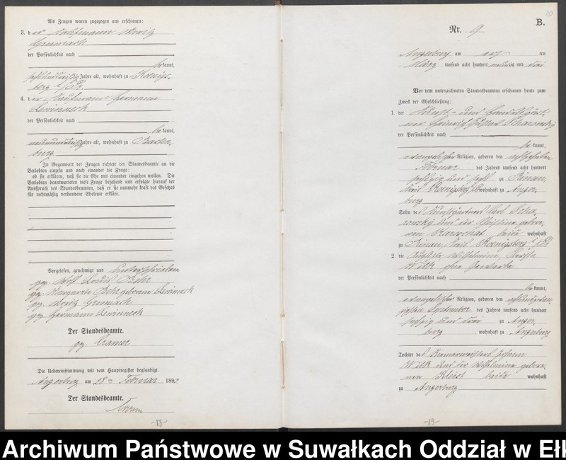 Obraz 13 z jednostki "Heiraths-Neben-Register des Preussischen Standes-Amtes Angerburg Kreis Angerburg"