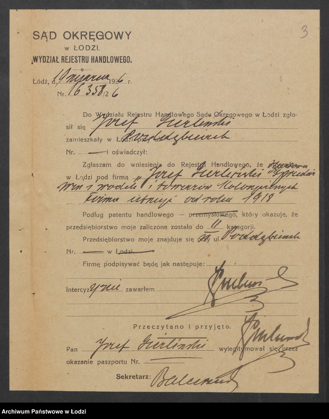 Obraz 5 z jednostki "Józef Gierliński – hurtowa sprzedaż win i wódek oraz towarów kolonialnych"