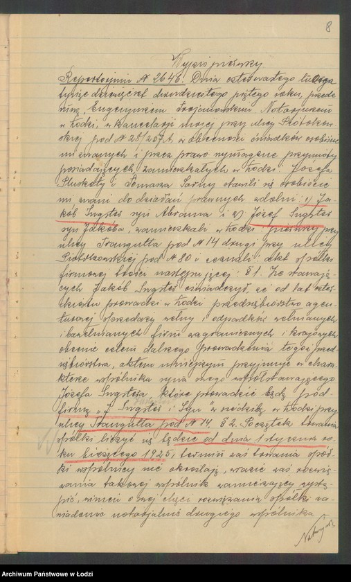 Obraz 10 z jednostki "Jakób Jűngster- agentura, sprzedaż surowców oraz komisowy skład wódek firmy "Krakus""