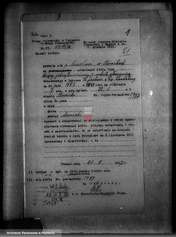 Obraz 5 z jednostki "Tartak J. Wrońskiego w Obornikach nr woj. 1638"