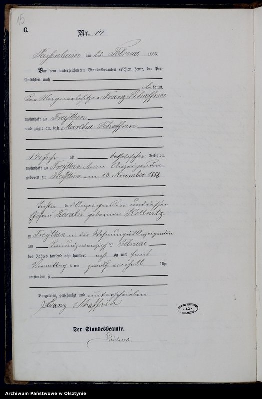 image.from.unit.number "Sterbe-Haupt-Register Nr 1 - 101"