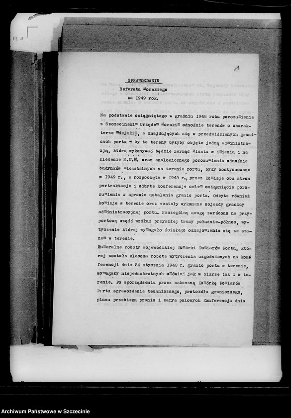 Obraz z jednostki "Plany pracy i sprawozdania Referatu Morskiego"