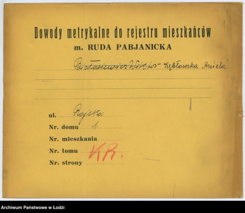image.from.unit.number "Dokumenty do rejestru mieszkańców Rudy Pabianickiej. Kebsch Helena - Kühnel Olga"