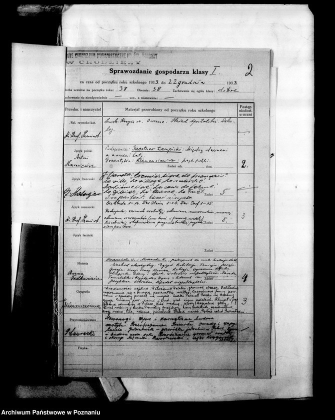 Obraz 6 z jednostki "Państwowe Gimnazjum imienia świętej Barbary w Chodzieży [Protokoły konferencji Rady Pedagogicznej]"