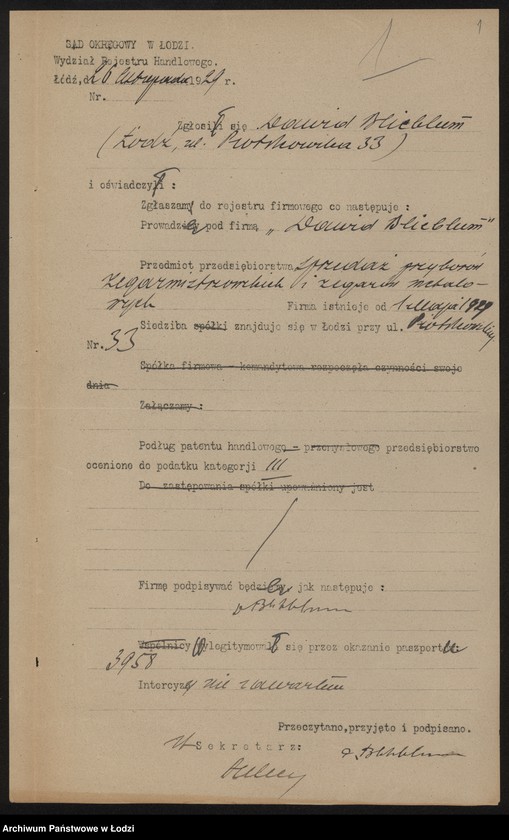 Obraz 3 z jednostki "Dawid Blicblum – sprzedaż wyrobów zegarmistrzowskich i zegarów metalowych"