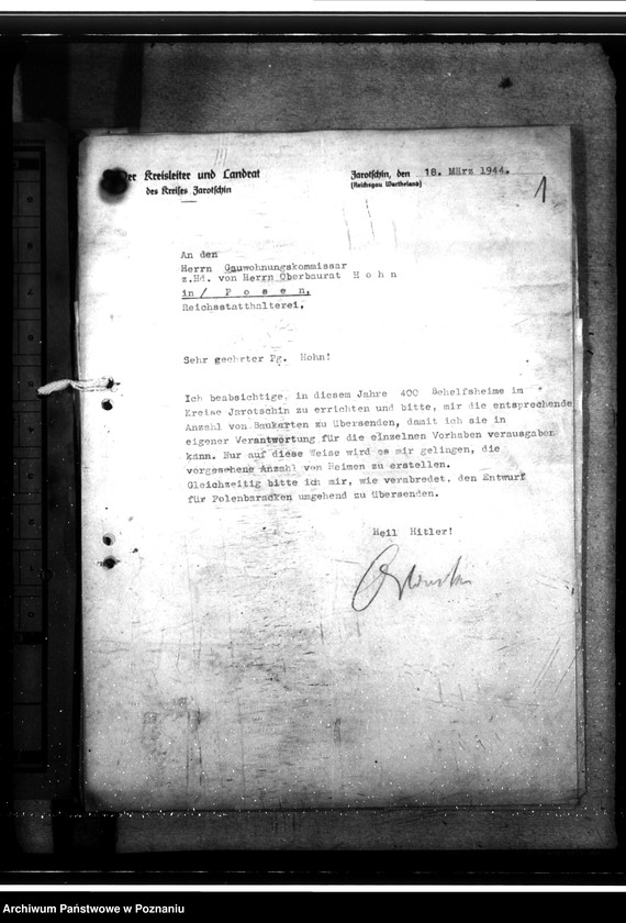 Obraz 5 z jednostki "Errichtung von Behelfsheimen des DWH. Baukarten"